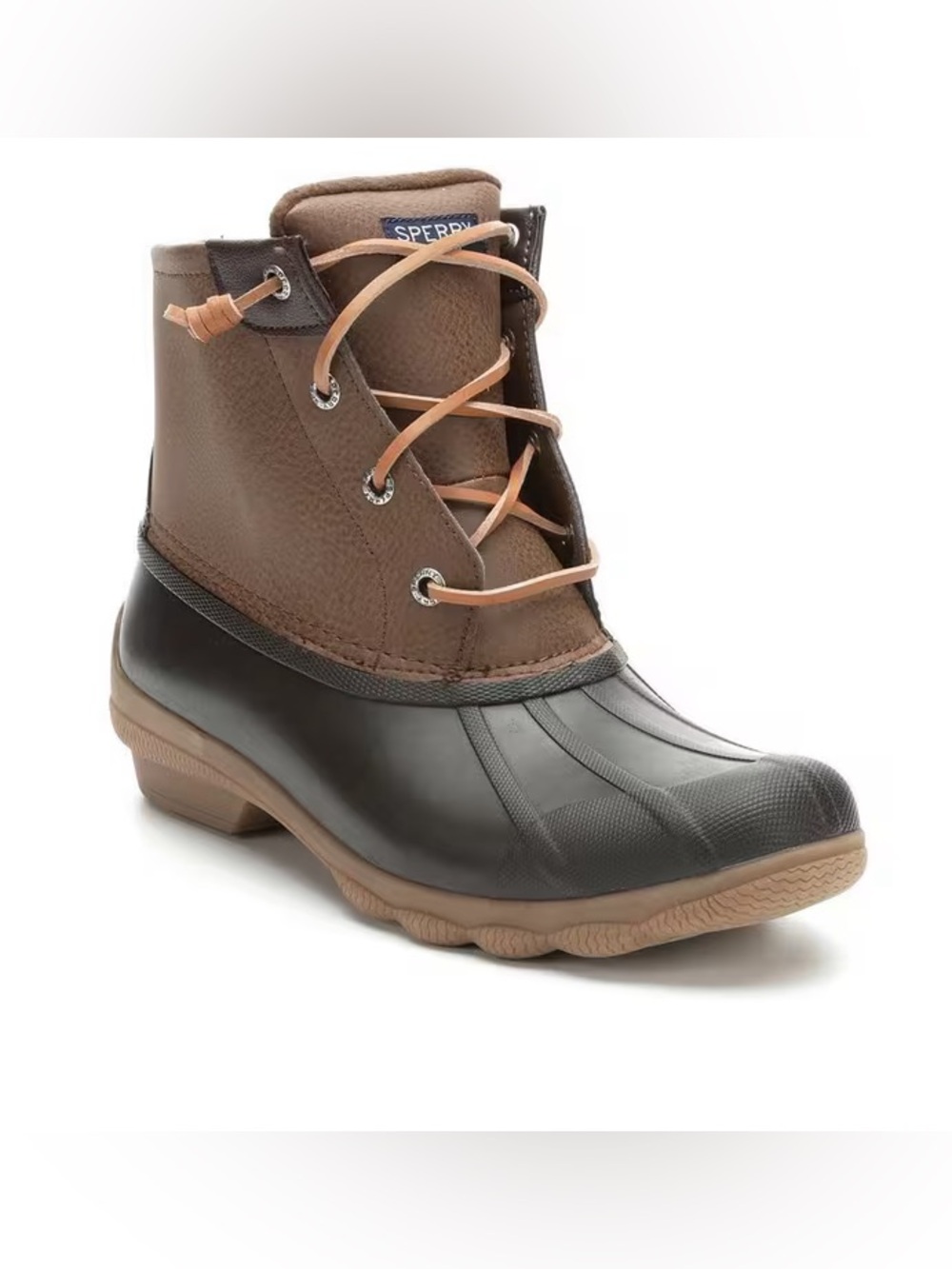 WOMEN'S SPERRY SYREN GULF DUCK BOOTS Dark Brown STS80524 Size 8